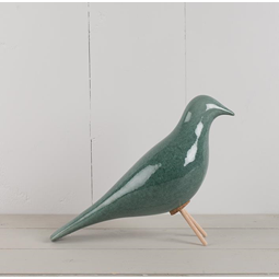 Fågel grön keramik